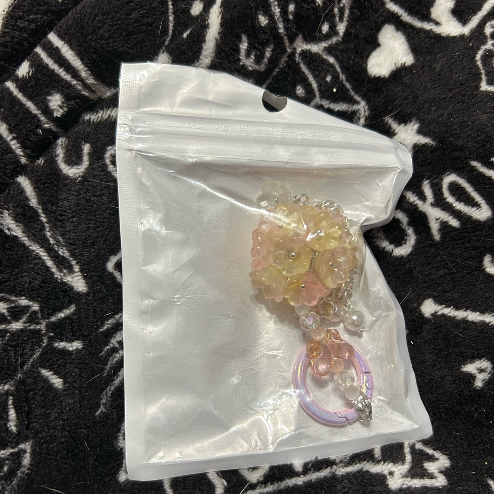 Pastel Floral Keychain and Bow Heart Keychain